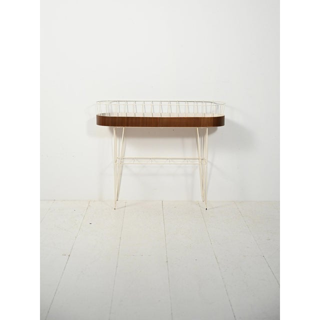 Scandinavian Oval Flower Holder in Metal and Teak, 1960s For Sale - Image 10 of 10