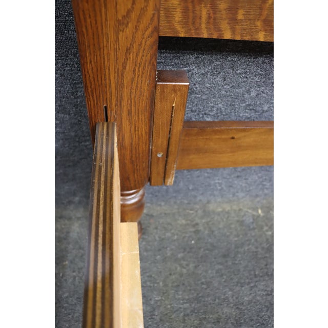 Pulaski Furniture Quarter-Sawn Oak Poster Bed Queen/Double For Sale - Image 9 of 12