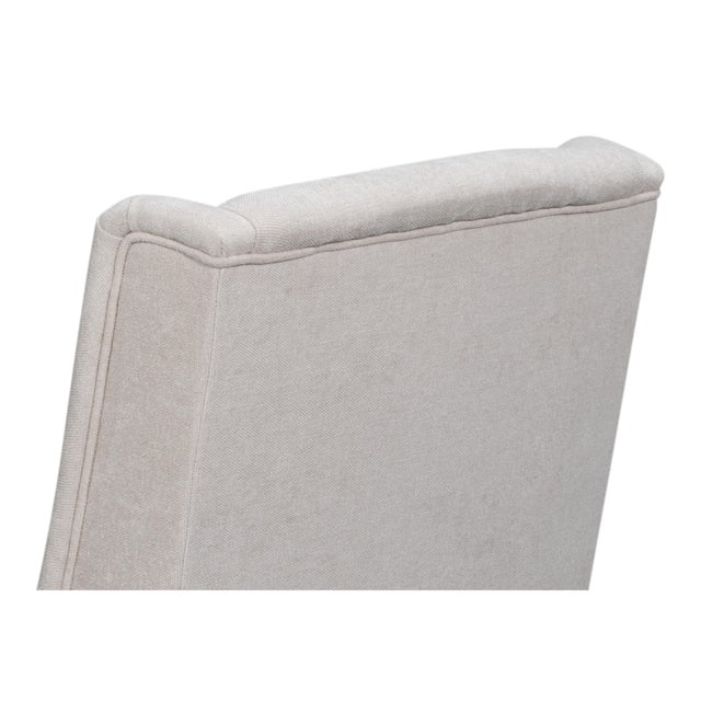 Ivory Upholstered Host Dining Chair in Ivory Chenille For Sale - Image 8 of 11