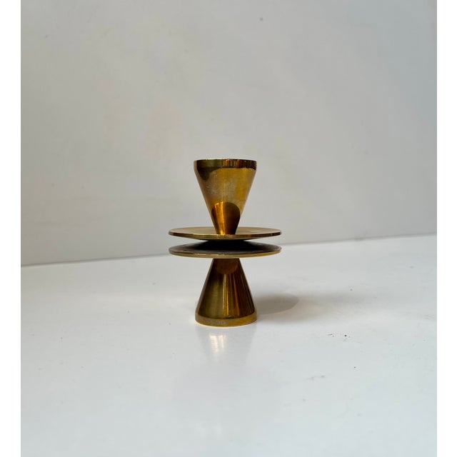 Small Swedish Dual Candleholder in Bronze, 1950s For Sale - Image 4 of 8