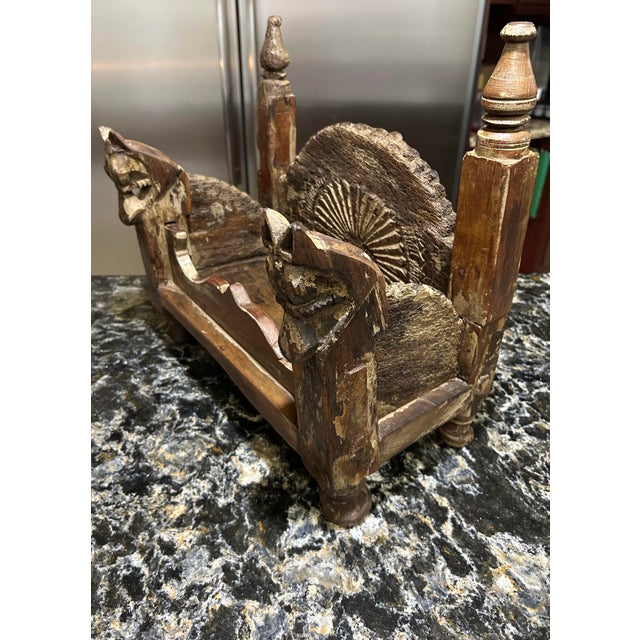 Late 20th Century Rustic Medieval Wooden Vintage Book Holder / Display Shelf Gothic Style For Sale - Image 4 of 10