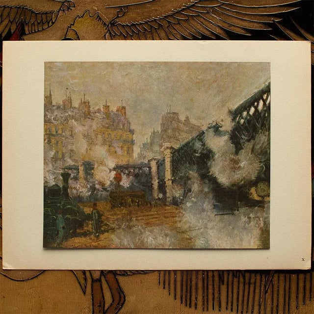 1950s 1950 After Claude Monet "The Bridge of Europe" First Edition Parisian Full-Color Print For Sale - Image 5 of 8