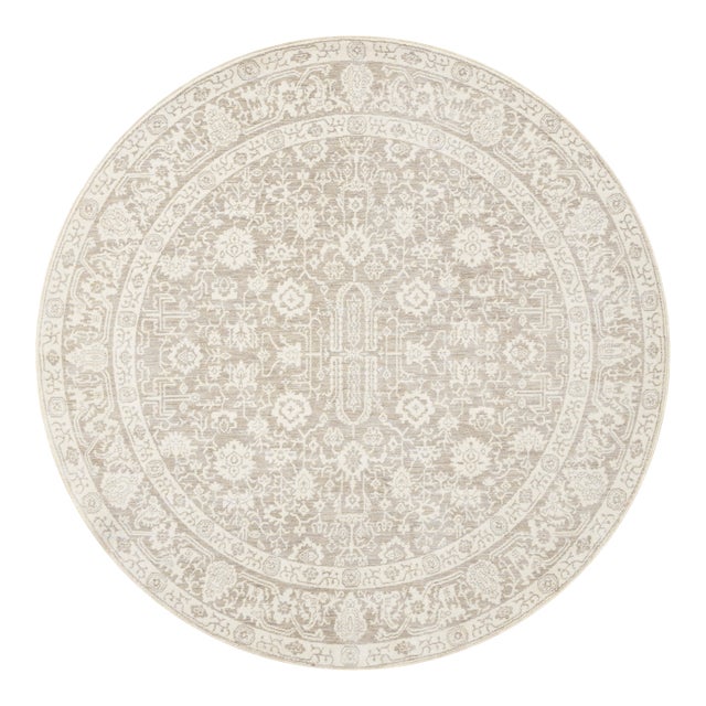 Amber Lewis x Loloi Zuma Sand / Stone 3'-0" x 3'-0" Round Accent Rug For Sale
