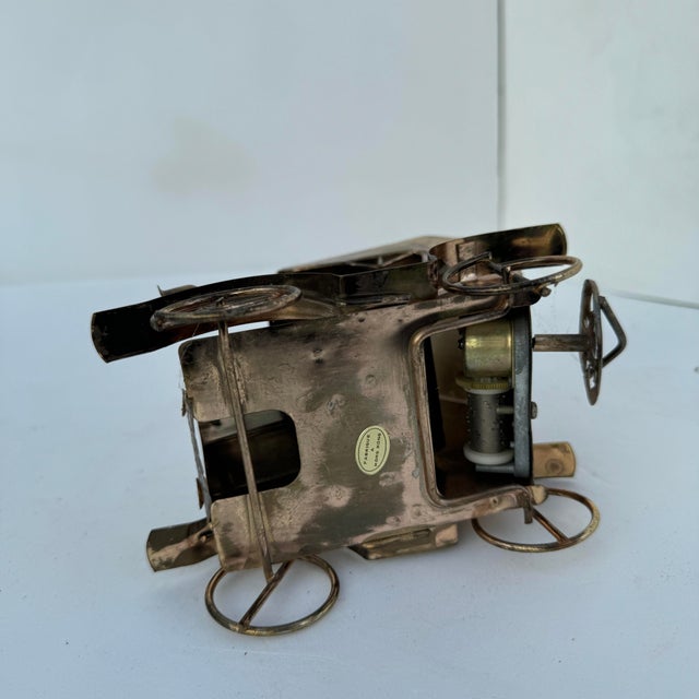 Vintage Copper Brass Model T Musical Car For Sale - Image 9 of 12