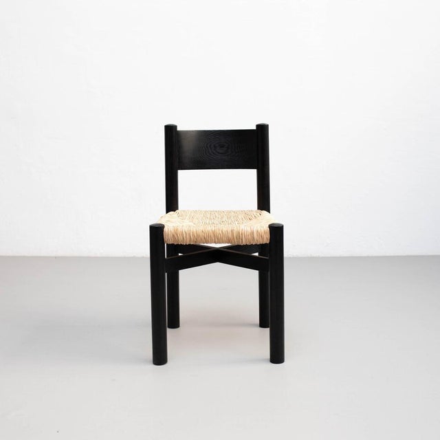 Wood Vintage Wood and Rattan Chairs by Charlotte Perriand, 1980, Set of 4 For Sale - Image 7 of 18