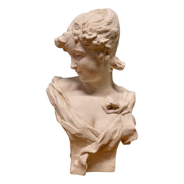 Art Nouveau Bust of a Lady after Alfred Foretay, 1940 For Sale