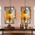 1960s Pair of Amber Murano Glass Leaf Chandeliers in the Style of Mazzega For Sale - Image 6 of 6