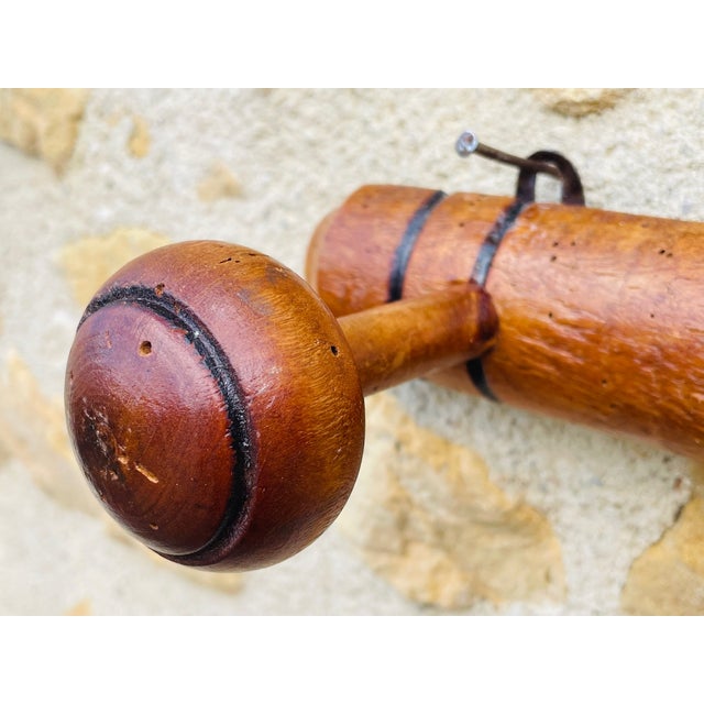 Mid-Century Modern Faux Bamboo Wall Mounted Coat Rack, 1940s For Sale - Image 13 of 17