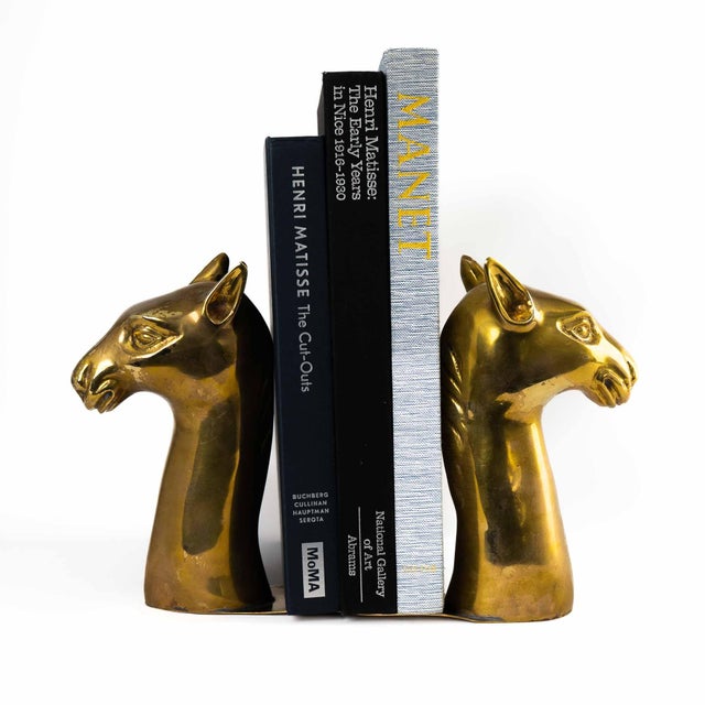 Hollywood Regency Vintage Brass Llama Bookends by Sarreid - A Pair For Sale - Image 3 of 15