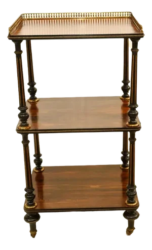 Victorian Whatnot Shelf Trolley in Rosewood, 1860