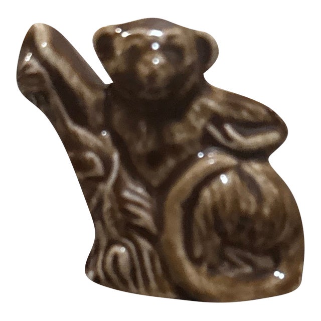 Vintage Wade Whimsy Brown Monkey on Branch Figurine - Made in England For Sale