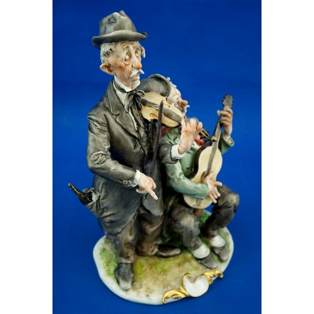 20th Century Porcelain Sculpture of a Couple of Elderly Musicians by Giuseppe Cappè for Capodimonte, Italy For Sale - Image 12 of 18