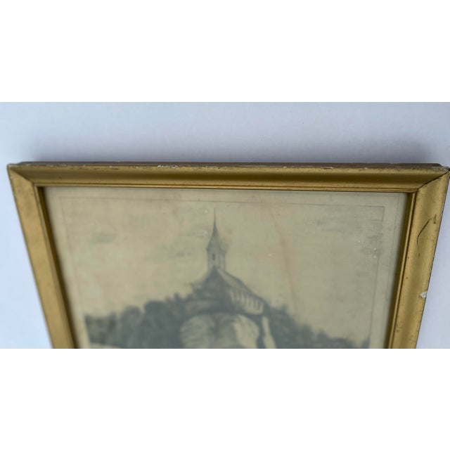 1856 Pencil Drawing of a Switzerland Chapel For Sale In Chicago - Image 6 of 9