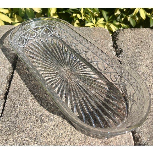Early 20th Century Early 20th Century Crystal Cut Glass Oval Celery Dish For Sale - Image 5 of 9