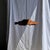 Large Flat Wavy Leaf-Shaped Teak Pendant Light with Floral Stripes, 1980s For Sale - Image 4 of 11