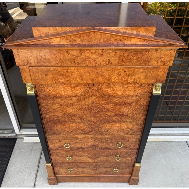 1980s Biedermeier Style Secretary Desk by Baker Furniture For Sale - Image 5 of 9