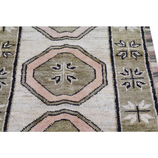 1980s 1980s Oushak Hand Knotted Wool Rug, 2'9"x10'6" For Sale - Image 5 of 5