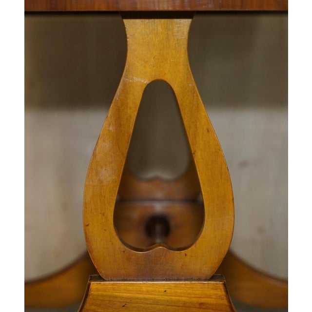 Extending Green Leather & Burr Yew Wood Side Table from Bevan Funnell For Sale - Image 16 of 18