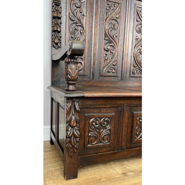 French Style Monks Bench in Oak For Sale - Image 13 of 16