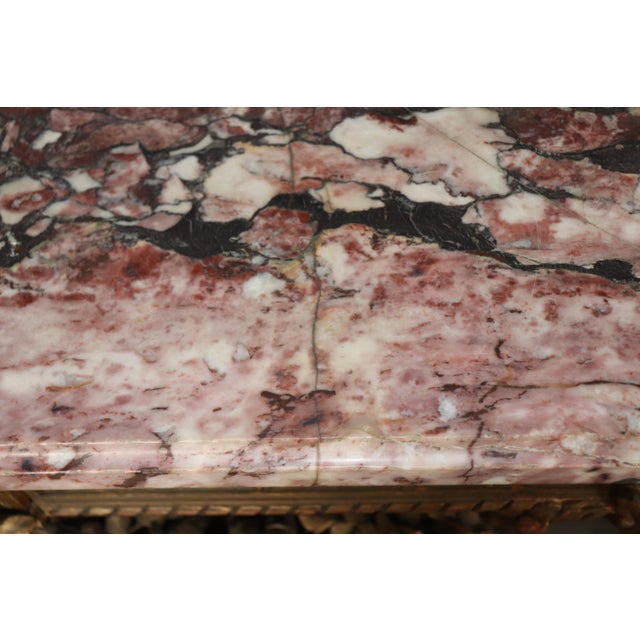Pair of Fine Quality Marble Top Giltwood Louis XVI Console Tables Circa 1870 For Sale - Image 13 of 17