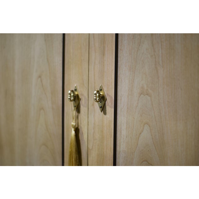Linen Mid Century Directoire Style Highboy Dresser by John Widdicomb For Sale - Image 8 of 12