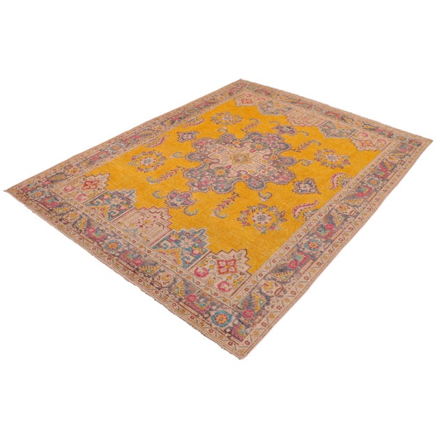 This beautiful hand-painted rug is a true work of art, combining traditional design with a unique, artistic finish....