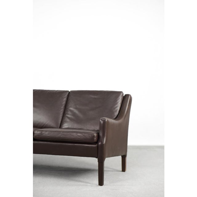 Mid-Century Modern 3-Seater Chocolate Leather Sofa, 1960s For Sale - Image 3 of 18