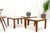 Wood Set of Mid Century Solid Walnut Bases Travertine Tops End Side Occasional Tables For Sale - Image 7 of 11