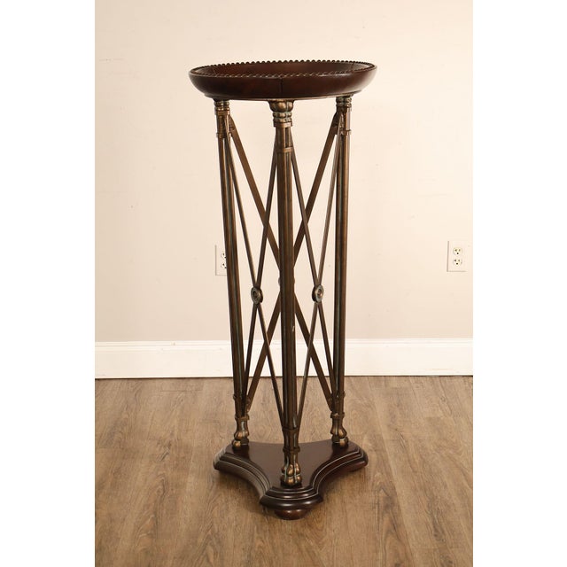 Late 20th Century Regency Style Pair Of Mahogany Pedestal Plant Stands For Sale - Image 13 of 18