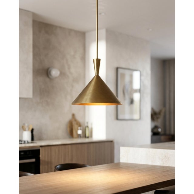 Mid-Century Modern Mid Century Style Handmade Brass Ceiling Pendant Light Fixture, Vintage Brass Pendant Lamp, Modern Rustic Home Decor Lighting For Sale - Image 3 of 12