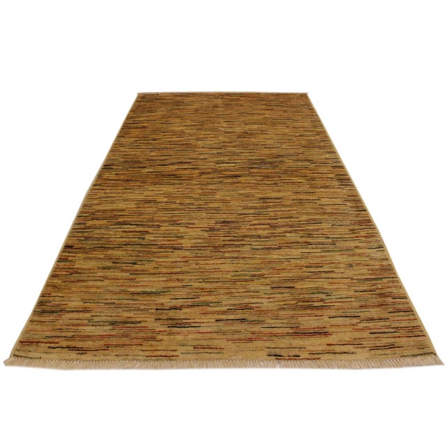 1990s Boho Chic Gabbeh Beige/Rust Wool Rug - 3'10" X 5'9" For Sale In New York - Image 6 of 9