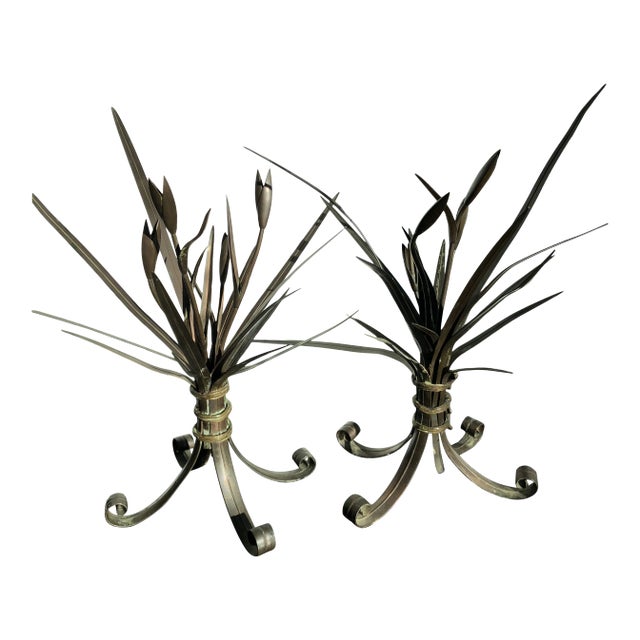 Late 19th Century French Bronze Sheaf of Wheat - a Pair For Sale