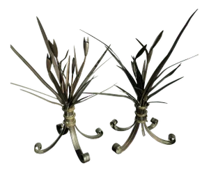 Late 19th Century French Bronze Sheaf of Wheat - a Pair