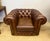 Brown English Chesterfield Brown Leather Club Chair For Sale - Image 8 of 11