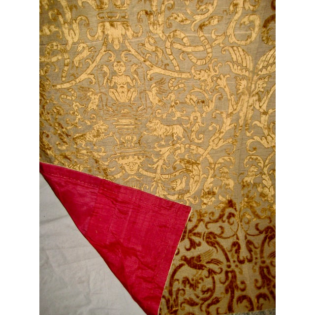 17th Century Italian Silk Cut Velvet on Silver Thread Grotesque Tapestry For Sale - Image 11 of 11