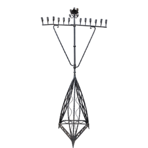 18th/19th Century European Wrought Iron 17 Candle Light Tall Floor Candelabra