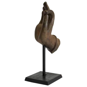 Large Cast Bronze Buddha Hand Sculpture on Stand