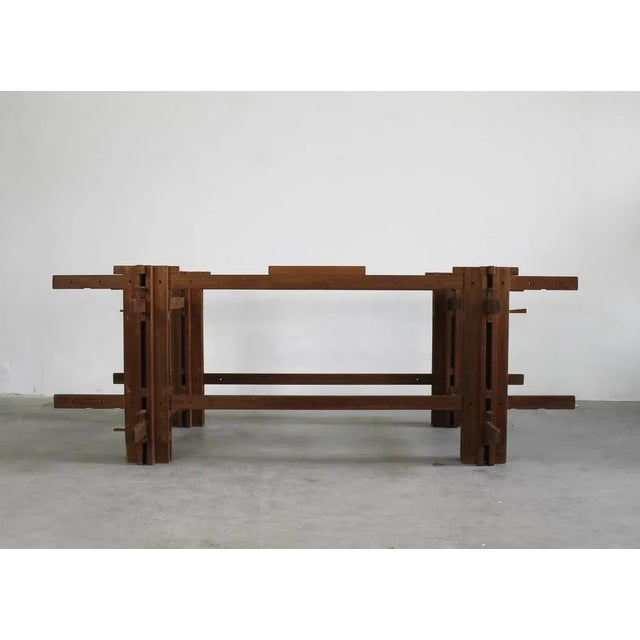 Brown High Table in Oak by Officina Rivadossi, 1973 For Sale - Image 8 of 12
