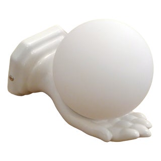 Vintage Wall Sconce with Frosted Opaline Globe, 1970s For Sale