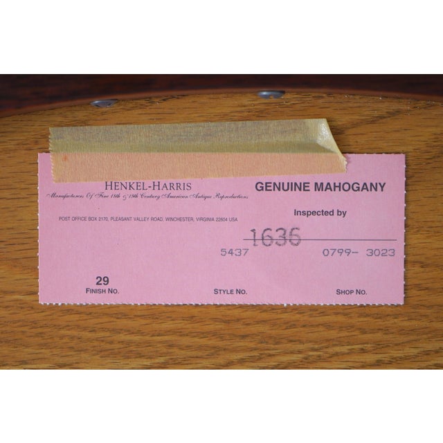 Henkel Harris Federal Style Mahogany Pembroke Drop Side Table For Sale - Image 18 of 18