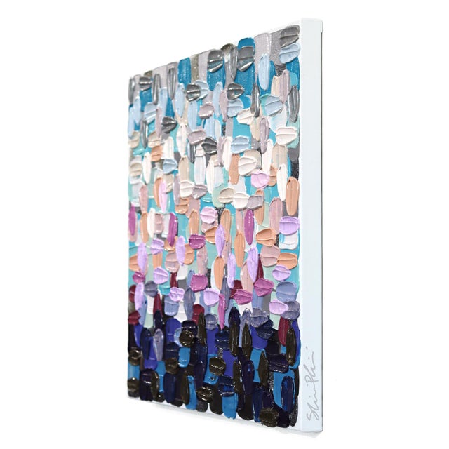 Contemporary Dusk 2 - Textural Original Glitter Abstract Acrylic Painting on Canvas by Shiri Phillips For Sale - Image 3 of 9