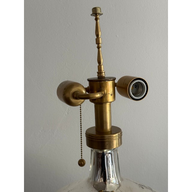 Gold Ralph Lauren Mercury Oversized Lamp With Rl Crest For Sale - Image 8 of 11