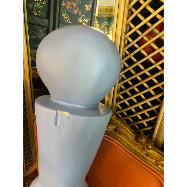 Wood Vintage Light Blue Wooden Mexican Sculpture For Sale - Image 7 of 11