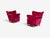 Mid-Century Modern Swedish Cabinetmaker, Lounge Chairs, Red Velvet, Lacquered Wood, Sweden, 1940s For Sale - Image 3 of 13