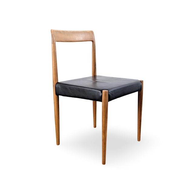 Mid-Century Modern Mid-Century Walnut and Leather Chairs from Lübke, Set of 6 For Sale - Image 3 of 11
