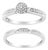 .925 Sterling Silver Diamond Accent Frame Twist Shank Bridal Set Ring and Band (I-J Color, I3 Clarity) - Size 12 For Sale
