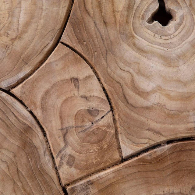 Contemporary Organic Modern Natural Teak Root Block Side Table For Sale - Image 3 of 3