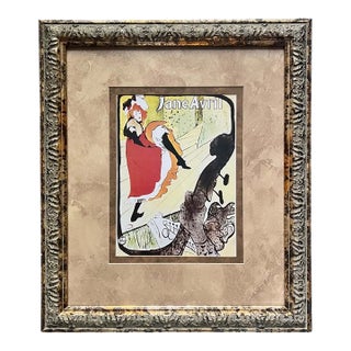 1990s Henri De Toulouse-Lautrec “Jane Avril” Art Nouveau Framed Reproduction Print For Sale