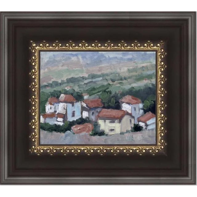 "Italy, Red Roof Tops" Contemporary Impressionist Style Landscape Oil Painting For Sale - Image 10 of 12