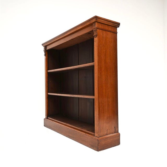 Antique Victorian Open Bookcase, 1880 For Sale - Image 4 of 9